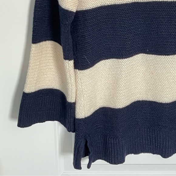 St. John Sweater yellow label striped sweater wool viscose 35478 - Picture 3 of 12